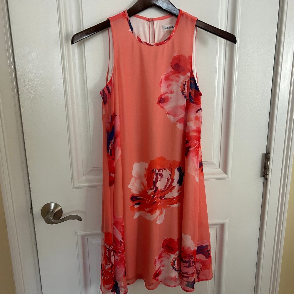 NWT Calvin Klein floral shift dress size 4